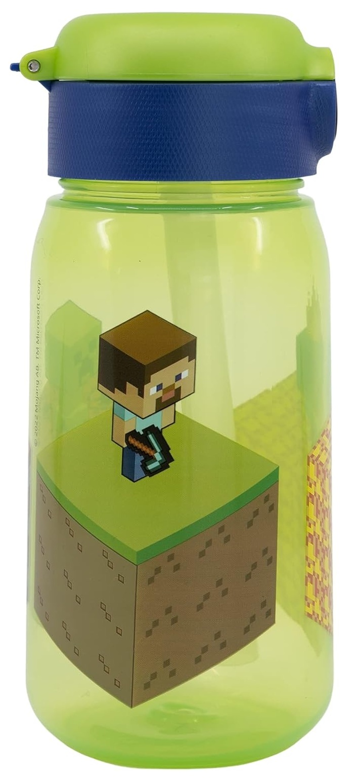 Borraccia Pop-Up Minecraft Bottiglia in Plastica Riutilizzabile 510 Ml - 86669
