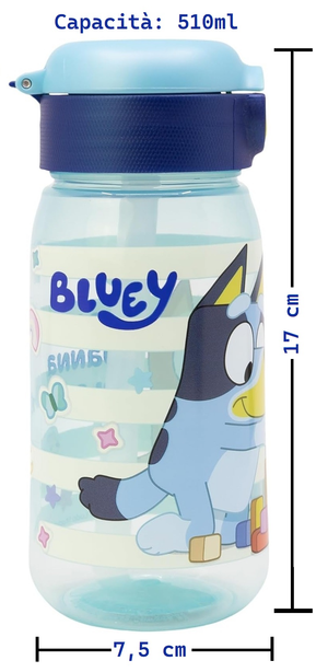 Borraccia Pop-Up Bluey Bottiglia in Plastica Riutilizzabile 510 Ml - 86670
