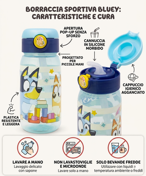 Borraccia Pop-Up Bluey Bottiglia in Plastica Riutilizzabile 510 Ml - 86670