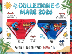 Costume da Bagno Avengers MARVEL Modello Slip Mutandina Mare Piscina Bambino - Ez18185blu