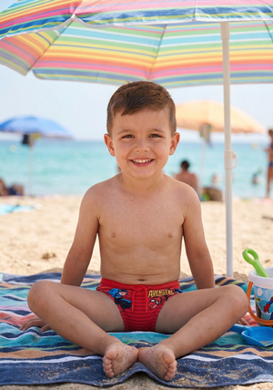 Costume da Bagno Avengers MARVEL Modello Slip Mutandina Mare Piscina Bambino - Ez18185rosso