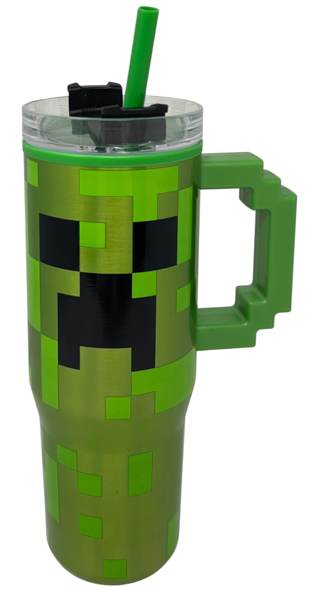 Bicchiere Termico con Cannuccia Minecraft Manico 3d 770 Ml Bpa Free - 86680