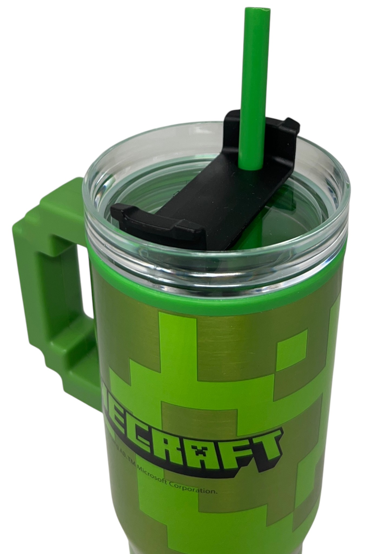 Bicchiere Termico con Cannuccia Minecraft Manico 3d 770 Ml Bpa Free - 86680
