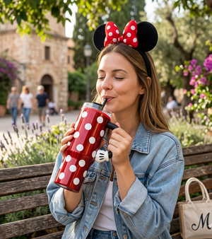 Bicchiere Termico con Cannuccia Minnie DISNEY Manico 3d 770 Ml - 86681