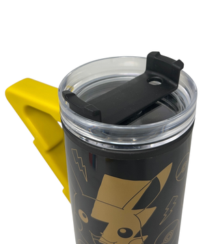Bicchiere Termico con Cannuccia Pikachu Pokemon Manico 3d 770 Ml - 86682