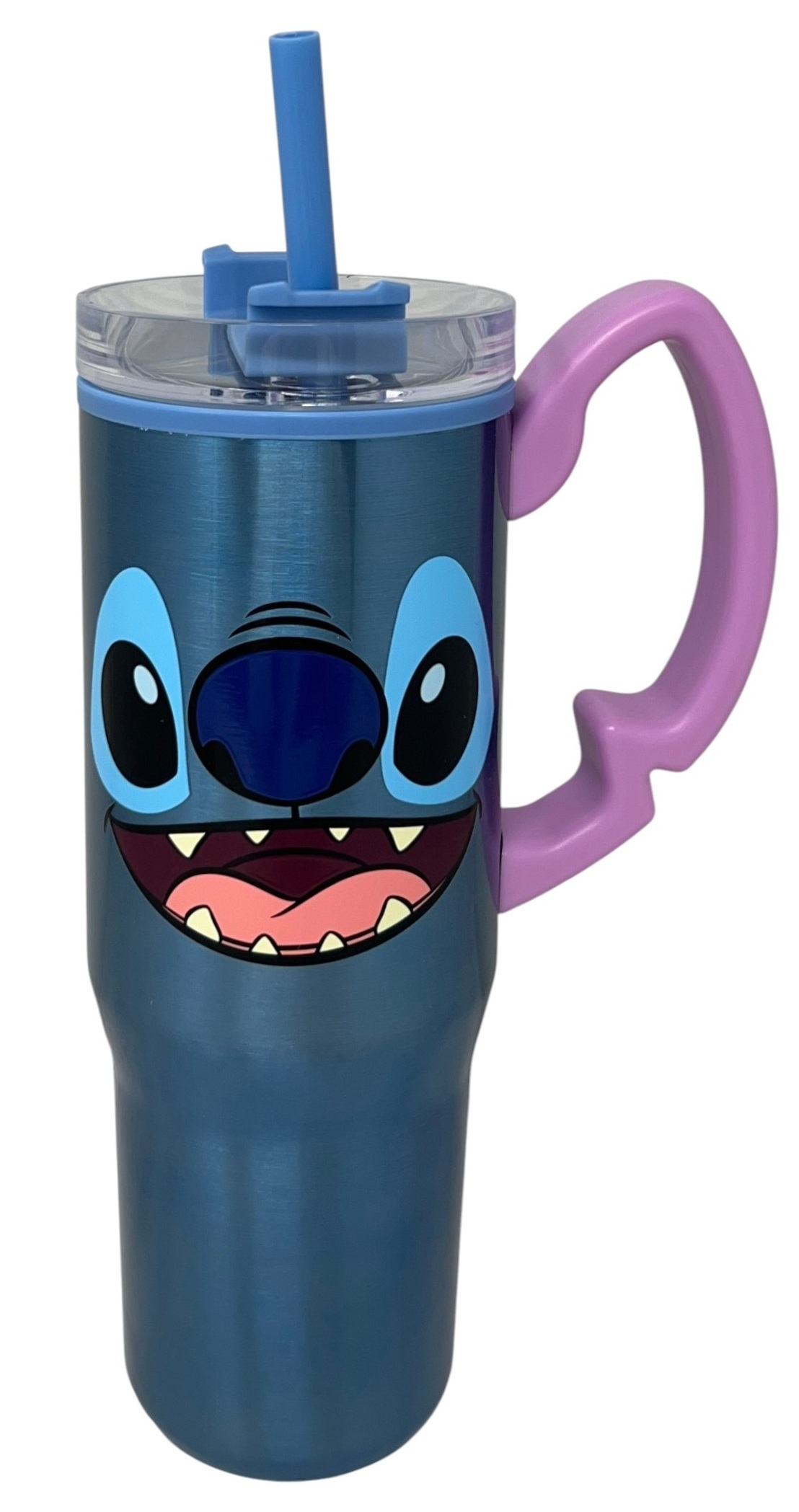 Bicchiere Termico con Cannuccia Stitch DISNEY Manico 3d 770 Ml - 86684