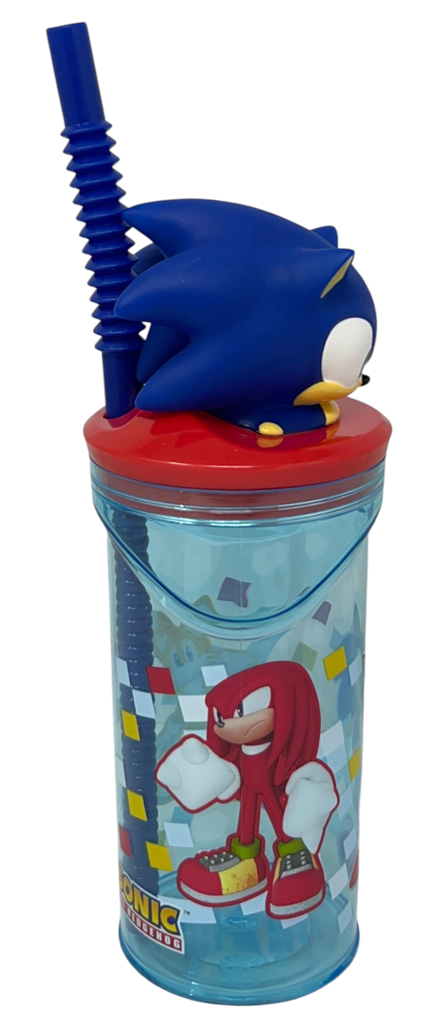 Bicchiere con Cannuccia Sonic Personaggio 3d 360 Ml Bpa Free - 86693