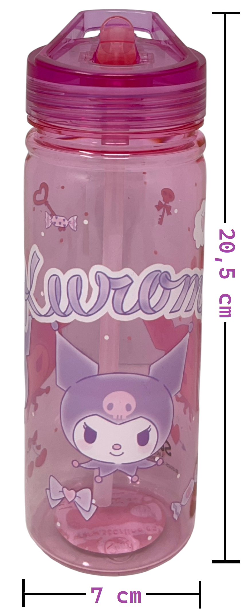 Borraccia Ecozen Kuromi Sanrio in Tritan Bottiglia con Beccuccio Ripiegabile 580 Ml -86695
