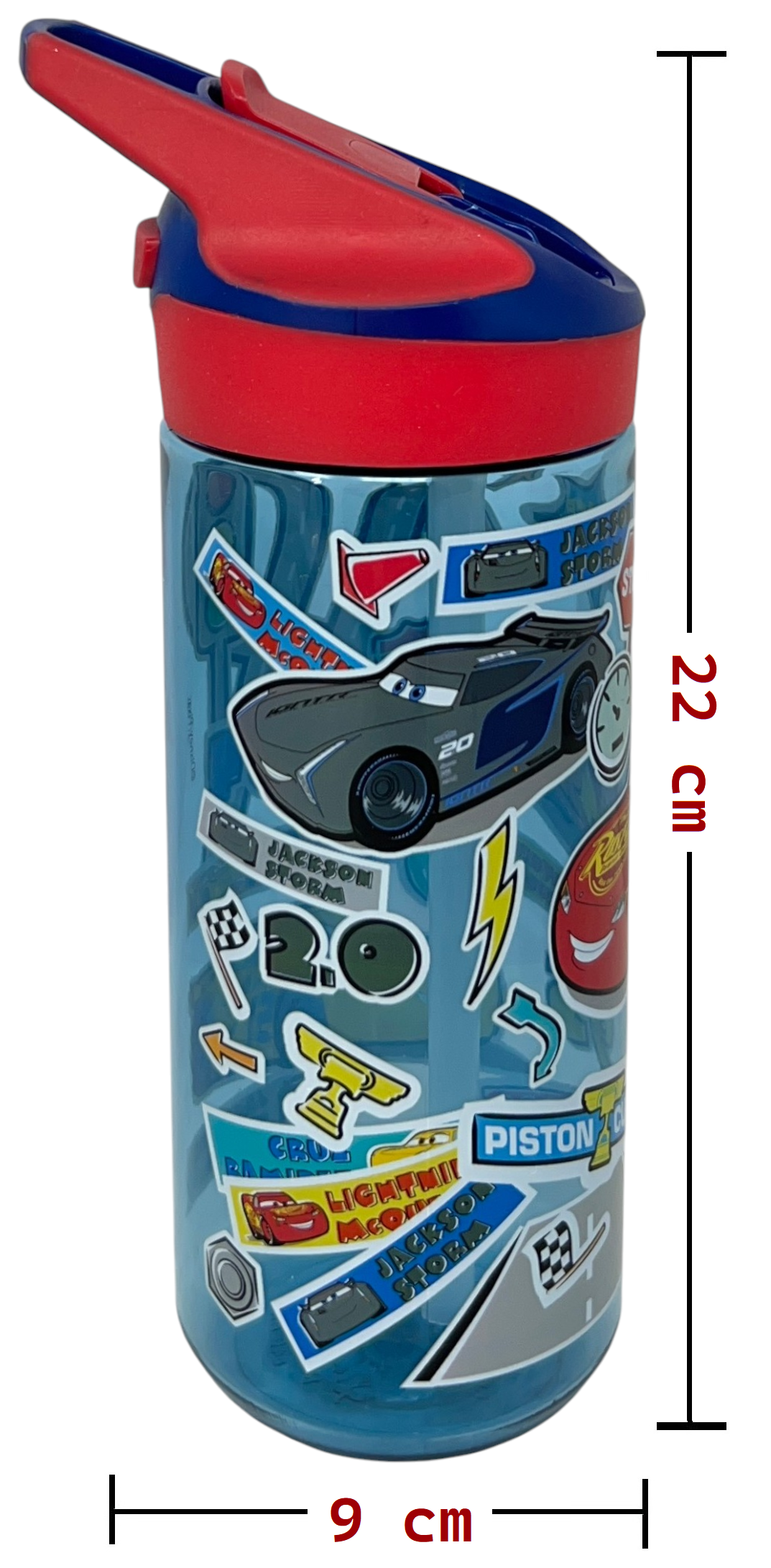 Borraccia Tritan Cars Bottiglia 620 Ml con Apertura Pop-Up - 86698