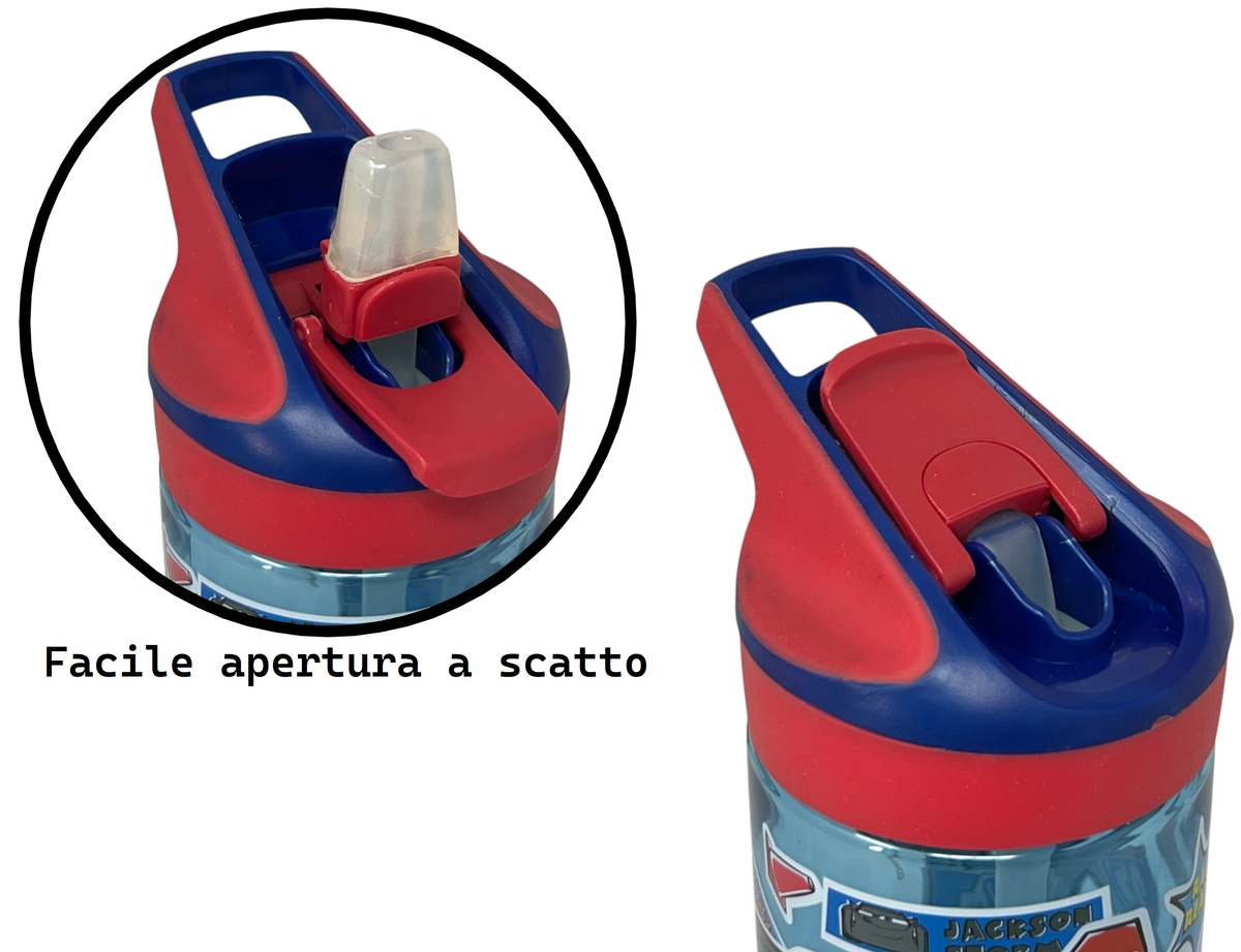 Borraccia Tritan Cars Bottiglia 620 Ml con Apertura Pop-Up - 86698