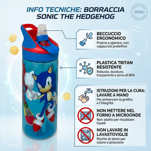 Borraccia Tritan Sonic Bottiglia 620 Ml con Apertura Pop-Up - 86700
