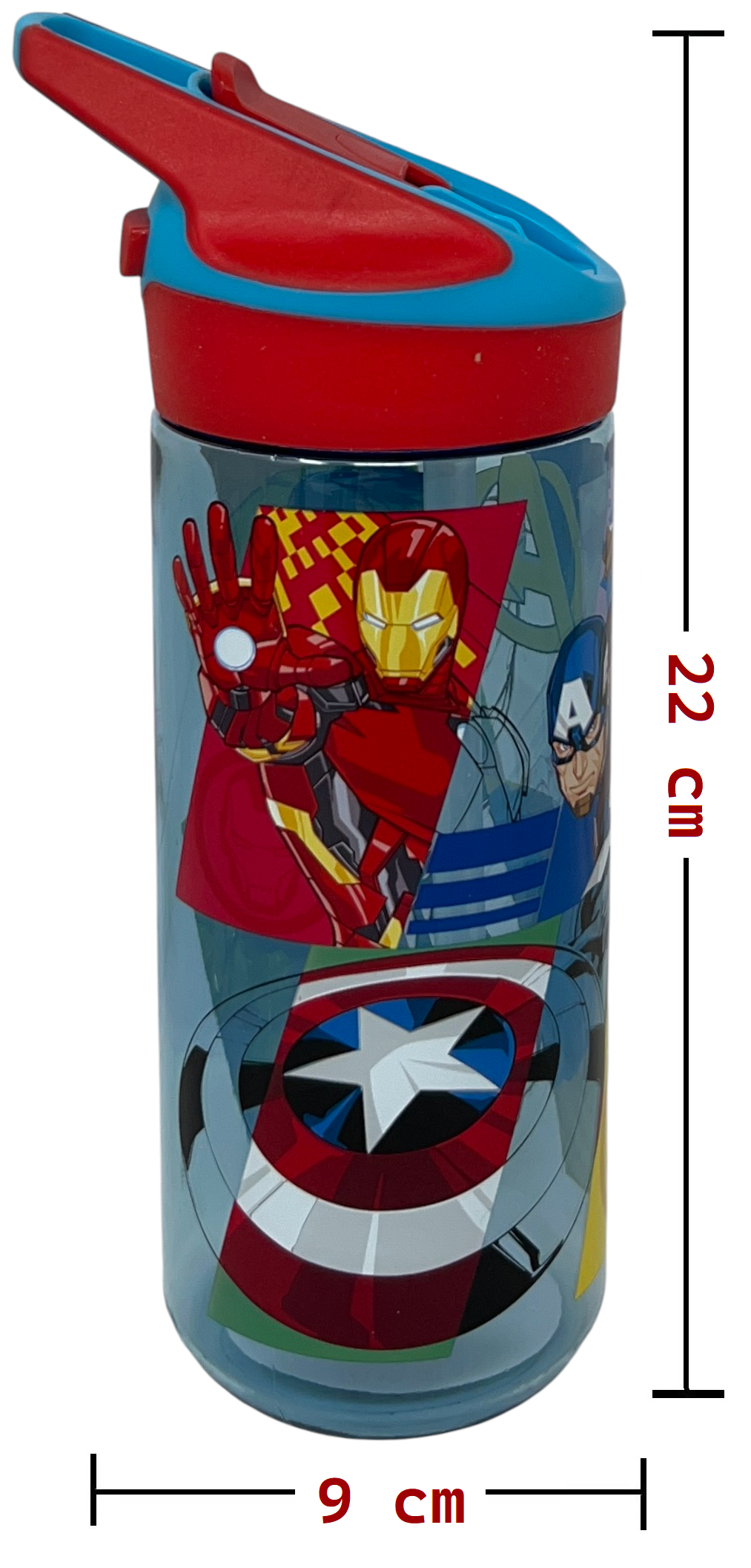 Borraccia Tritan Avengers MARVEL Bottiglia 620 Ml con Apertura Pop-Up - 86701