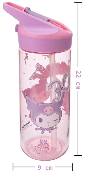 Borraccia Tritan Kuromi Snario Bottiglia 620 Ml con Apertura Pop-Up - 86703