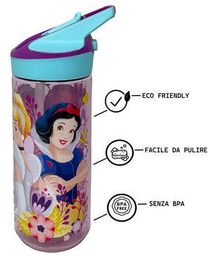 Borraccia Tritan Principesse DISNEY Bottiglia 620 Ml con Apertura Pop-Up -86705