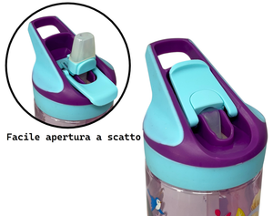 Borraccia Tritan Principesse DISNEY Bottiglia 620 Ml con Apertura Pop-Up -86705