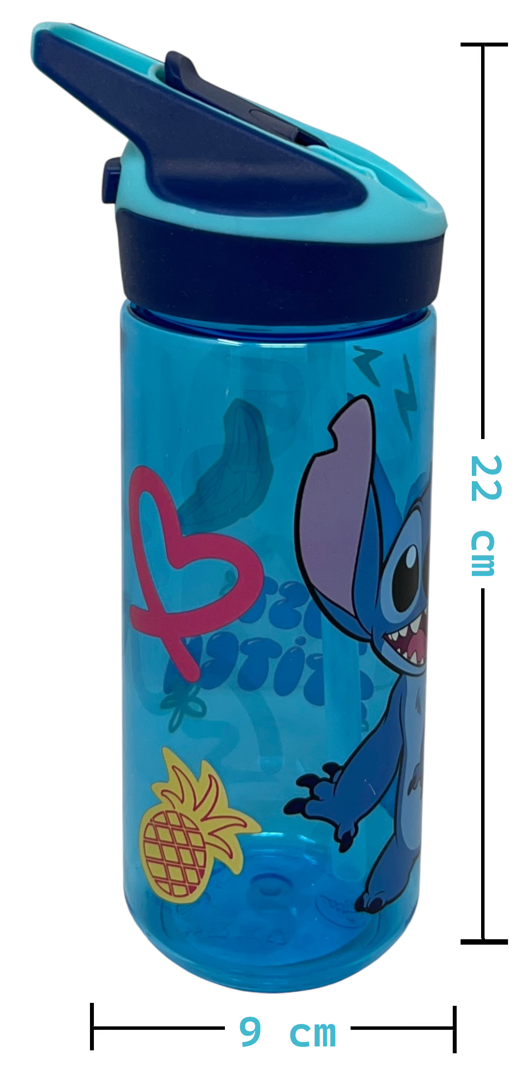 Borraccia Tritan Stitch DISNEY Bottiglia 620 Ml con Apertura Pop-Up - 86707