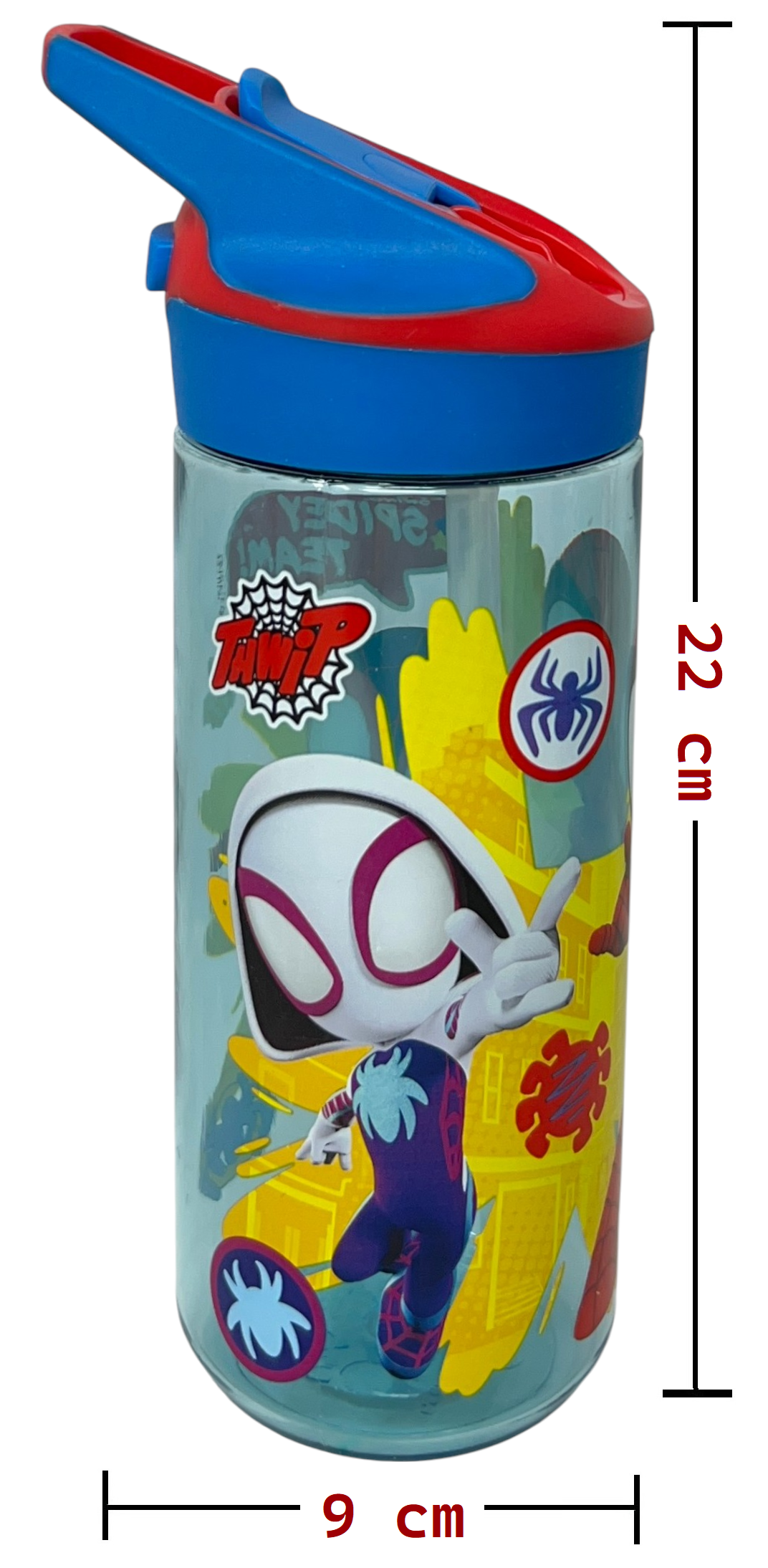 Borraccia Tritan Spidey Bottiglia 620 Ml con Apertura Pop-Up - 86708