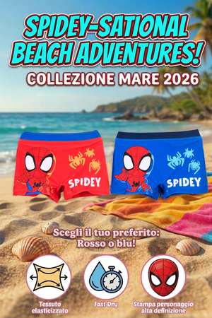 Costume da Bagno Spidey MARVEL Modello Parigamba Boxer Mare Piscina Bambino - Ez18152rosso
