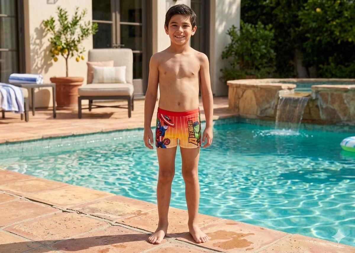 Costume da Bagno Avengers MARVEL Modello Parigamba Boxer Mare Piscina Bambino - Ez18108rosso