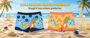Costume da Bagno Pokémon Modello Parigamba Boxer Mare Piscina Bambino - Ez18133blu