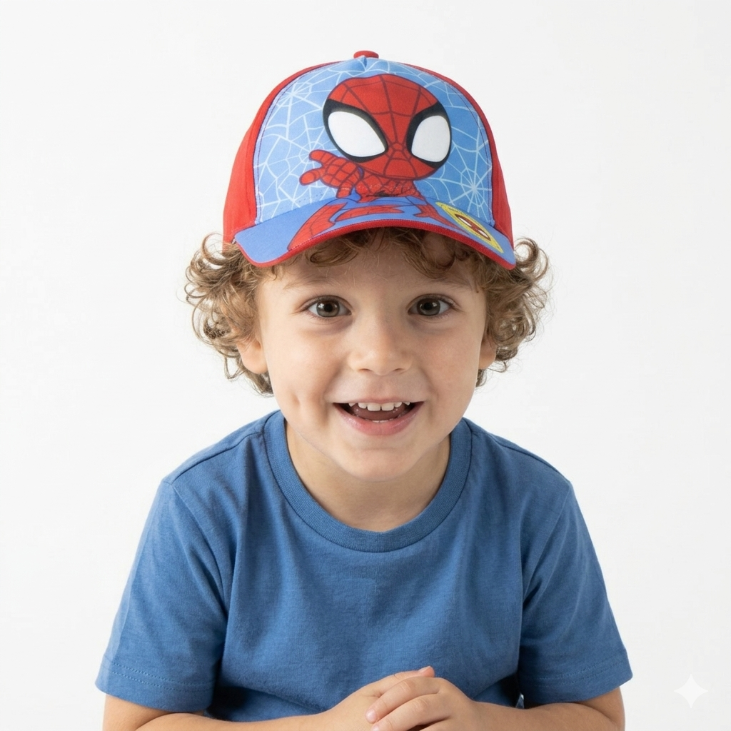 Cappello Spidey DISNEY Berretto Estivo con Visiera Regolabile Bambino 51 CM - 0710rosso