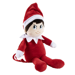 Zainetto in Peluche Elfo Natale con Spallacci Regolabili Accessorio da Passeggio Bambini- 6359