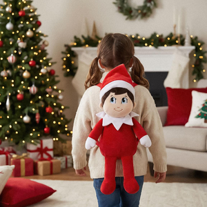 Zainetto in Peluche Elfo Natale con Spallacci Regolabili Accessorio da Passeggio Bambini- 6359