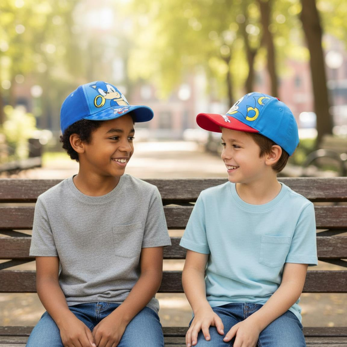 Cappello Sonic Berretto Estivo con Visiera Regolabile Bambino 53 CM - 0114blu