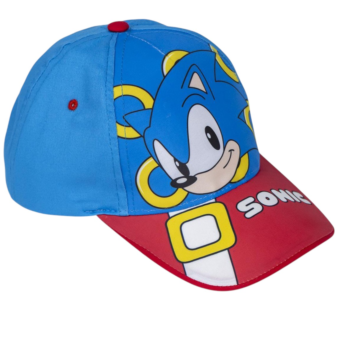 Cappello Sonic Berretto Estivo con Visiera Regolabile Bambino 53 CM - 0114rosso