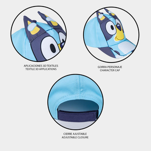 Cappello Bluey con Orecchie 3d Berretto Estivo con Visiera Regolabile Bambini 53 CM - 0127