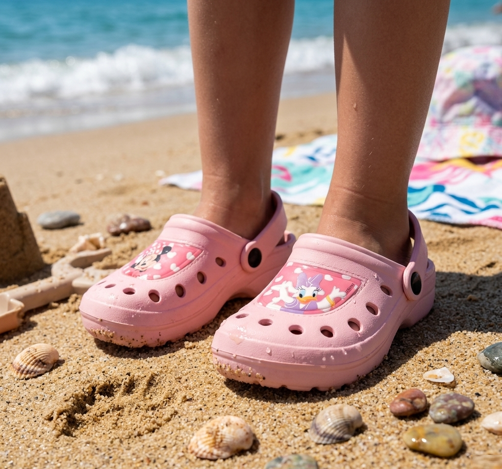 Ciabatte Minnie e Paperina DISNEY Modello Crocs in Eva con Cinturino Bambina Piscina Mare - 7269rosa