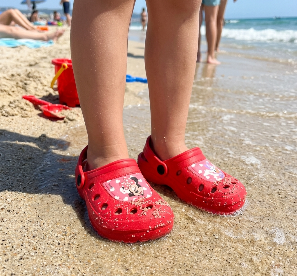 Ciabatte Minnie e Paperina DISNEY Modello Crocs in Eva con Cinturino Bambina Piscina Mare - 7269rosso