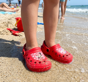 Ciabatte Minnie e Paperina DISNEY Modello Crocs in Eva con Cinturino Bambina Piscina Mare - 7269rosso