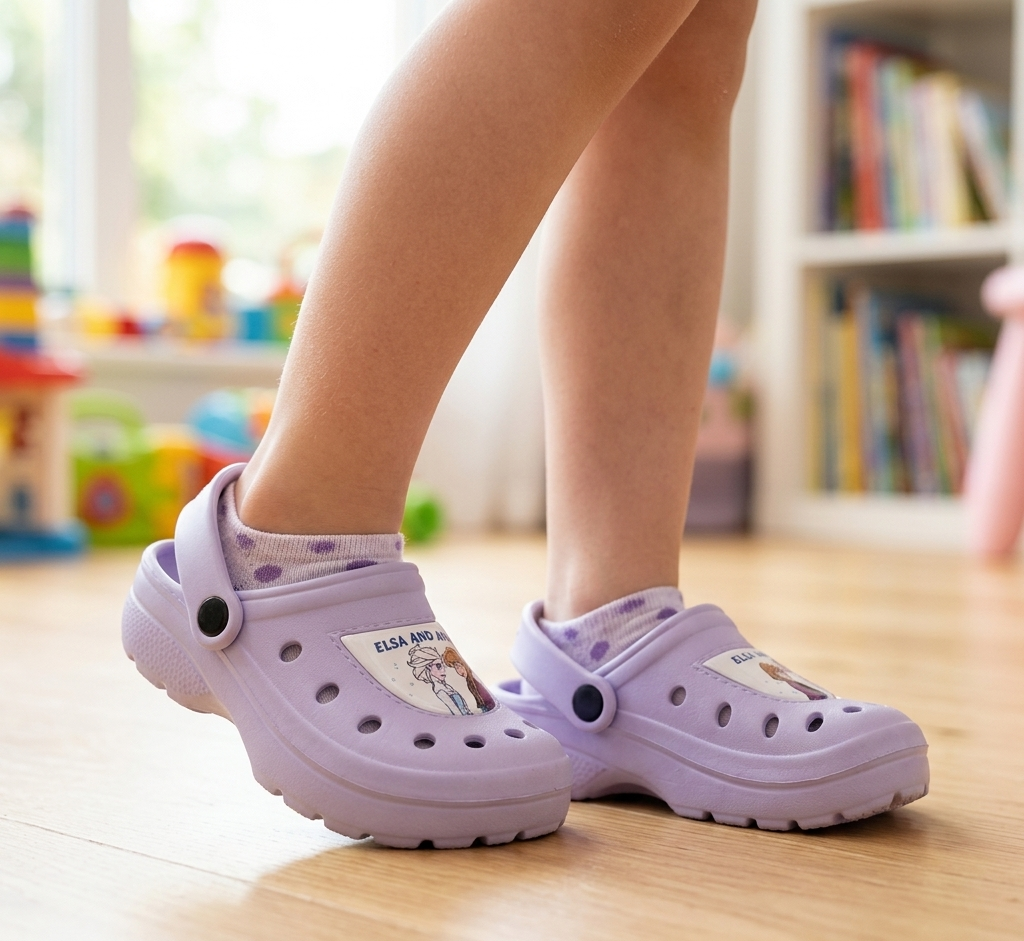 Ciabatte Frozen Modello Crocs in Eva con Cinturino Bambina Piscina Mare - 6438lilla