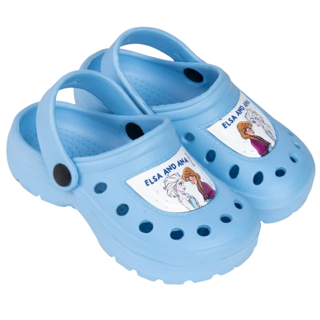 Ciabatte Frozen Modello Crocs in Eva con Cinturino Bambina Piscina Mare - 6438celeste