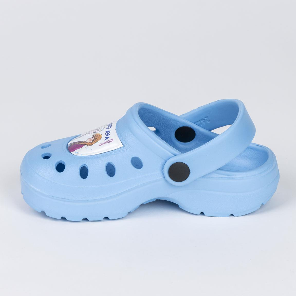 Ciabatte Frozen Modello Crocs in Eva con Cinturino Bambina Piscina Mare - 6438celeste