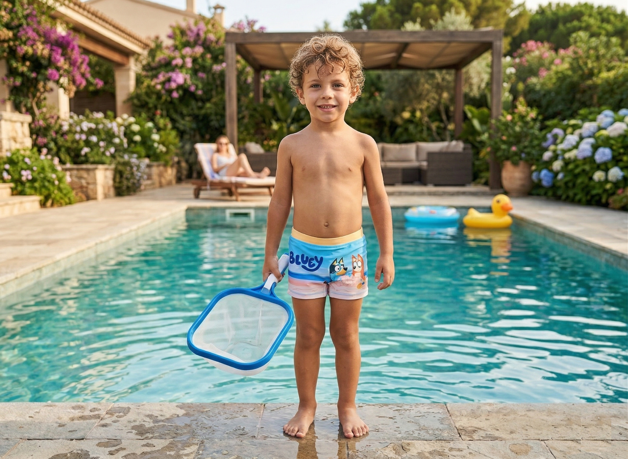 Costume da Bagno Bluey e Bingo Modello Parigamba Boxer Mare Piscina Bambino - Ez18110giallo