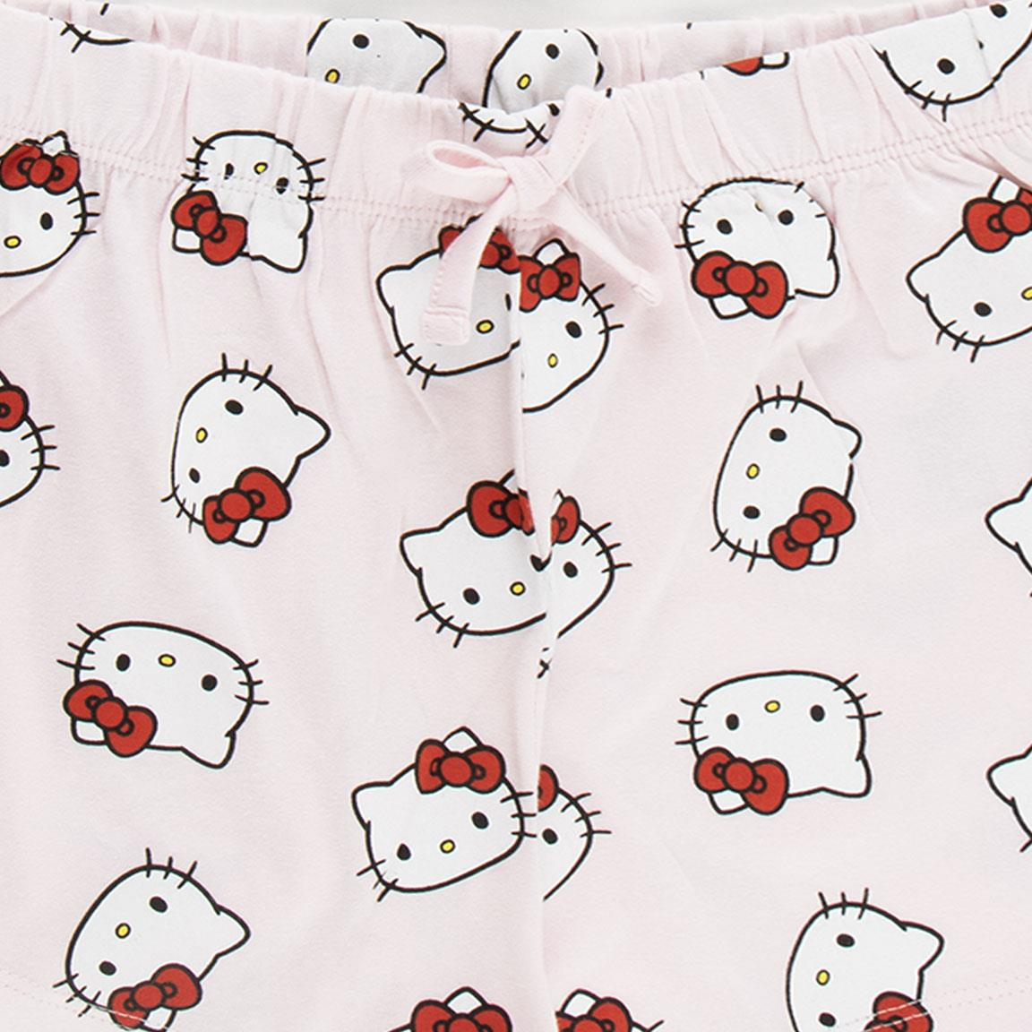 Pigiama Corto Estivo Hello Kitty Sanrio T-Shirt e Pantaloncini Shorts in Cotone - 3239