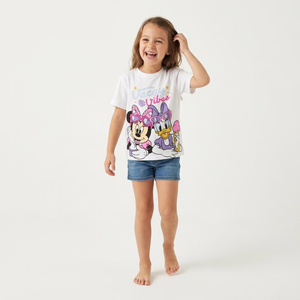 T-Shirt Manica Corta Minnie DISNEY Maglietta 100% Cotone - 3119