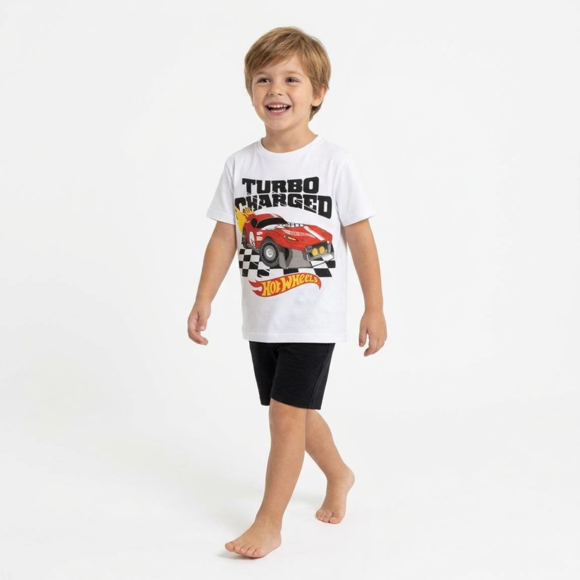 T-Shirt Manica Corta Hot Wheels Macchine 100% Cotone - 3115