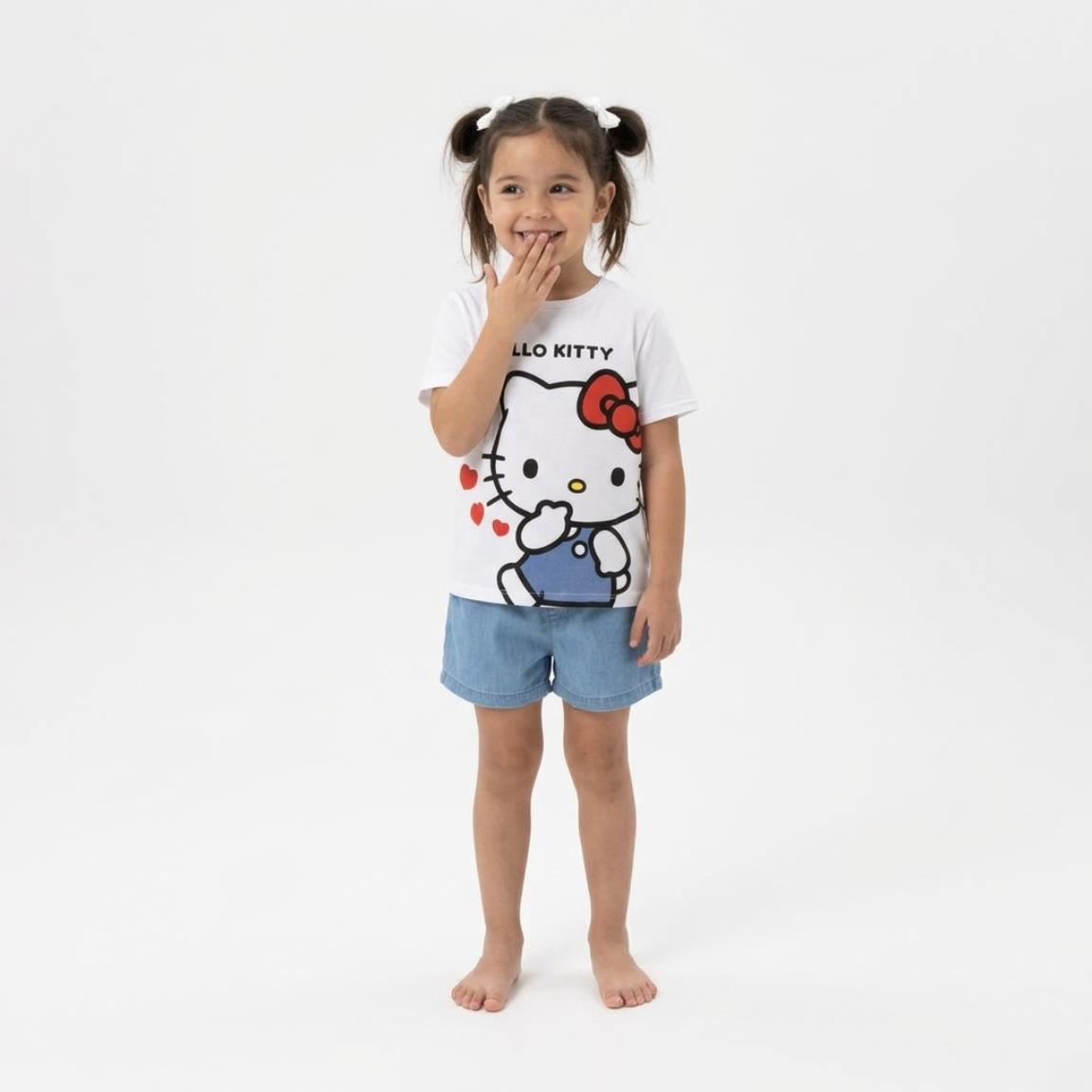 T-Shirt Manica Corta Hello Kitty Sanrio Maglietta 100% Cotone - 3121