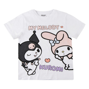 T-Shirt Manica Corta Kuromi e My Melody Sanrio Maglietta 100% Cotone - 3234