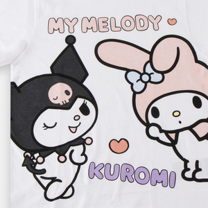 T-Shirt Manica Corta Kuromi e My Melody Sanrio Maglietta 100% Cotone - 3234