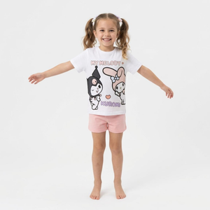T-Shirt Manica Corta Kuromi e My Melody Sanrio Maglietta 100% Cotone - 3234