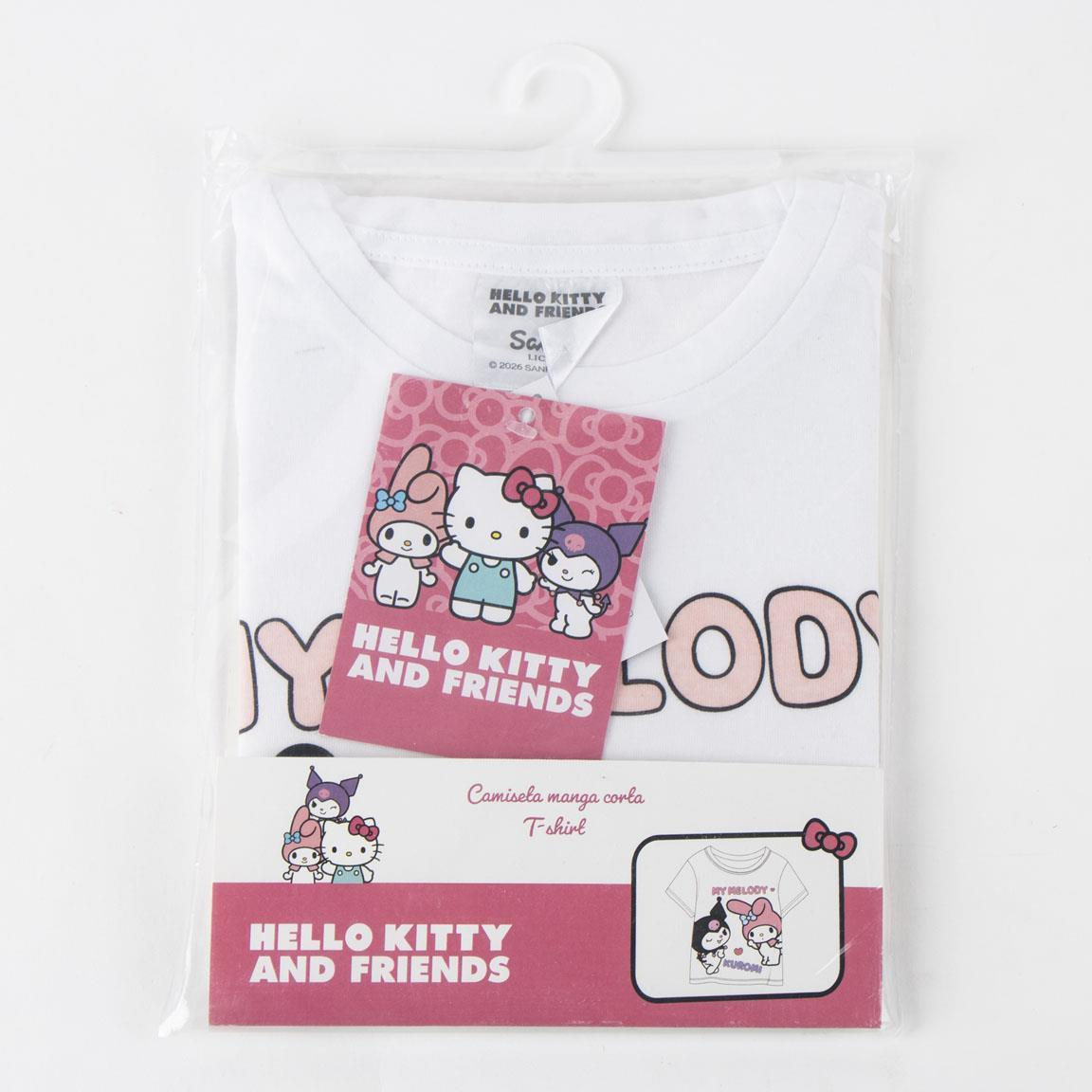 T-Shirt Manica Corta Kuromi e My Melody Sanrio Maglietta 100% Cotone - 3234