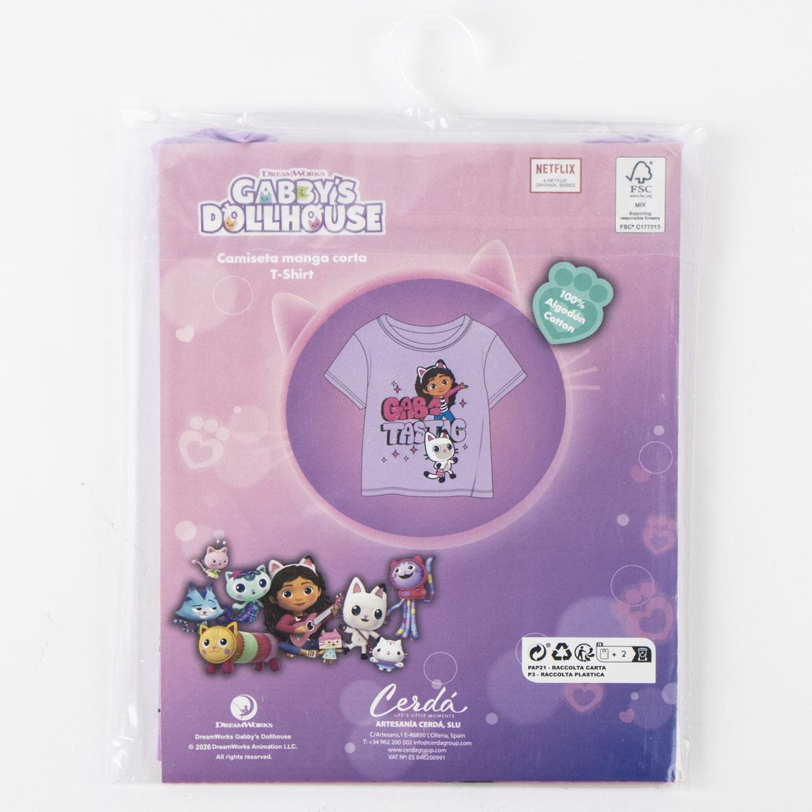 T-Shirt Manica Corta Gabby Dollhouse Netflix Maglietta 100% Cotone - 3228