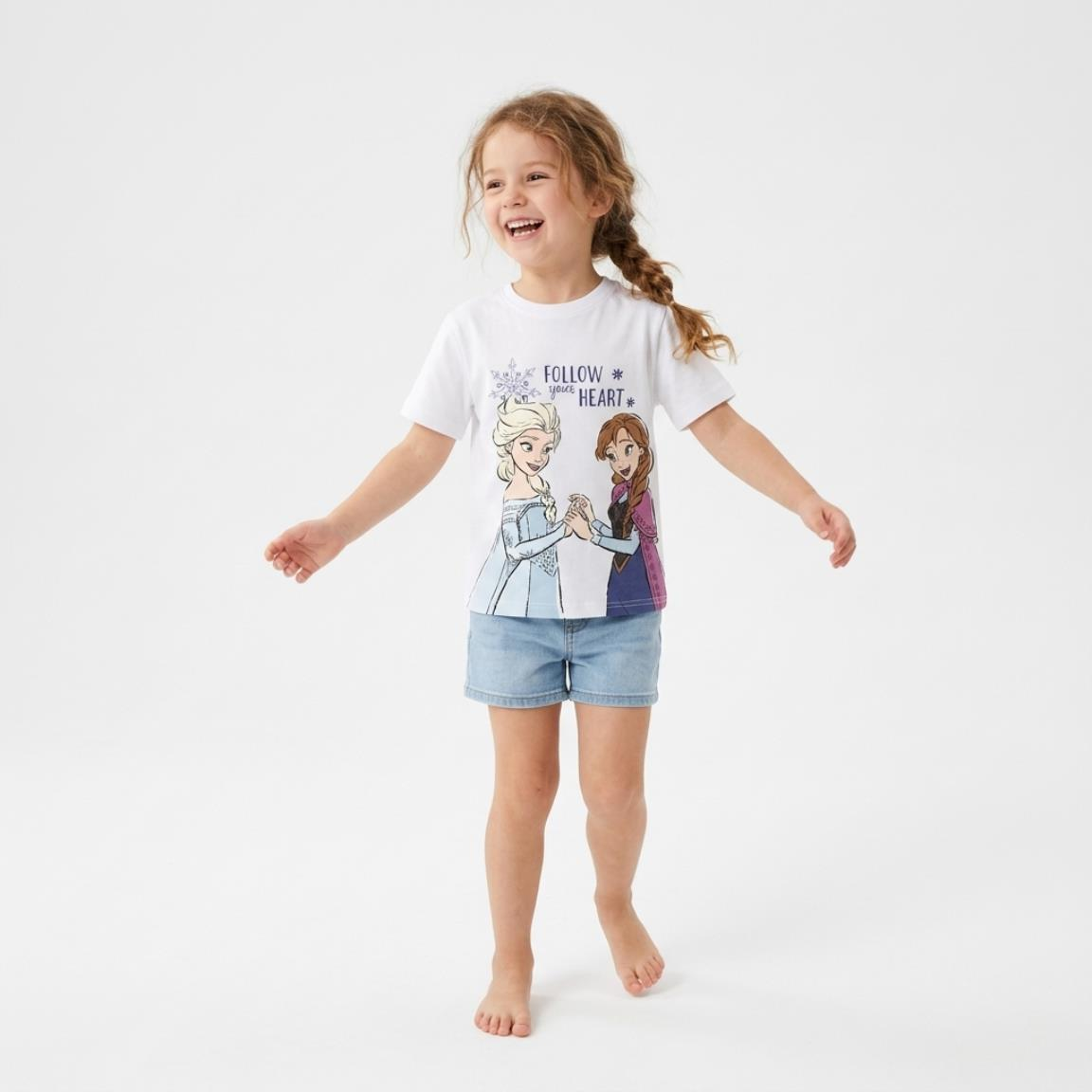 T-Shirt Manica Corta Frozen DISNEY Maglietta 100% Cotone - 3229
