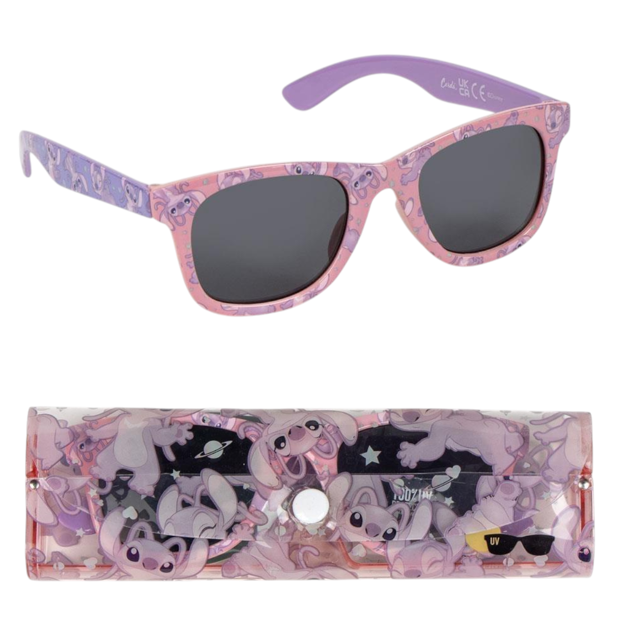 Occhiali da Sole Stitch Angel DISNEY Lenti Specchiate Rettangolari Filtro Uv400 - 2824/1