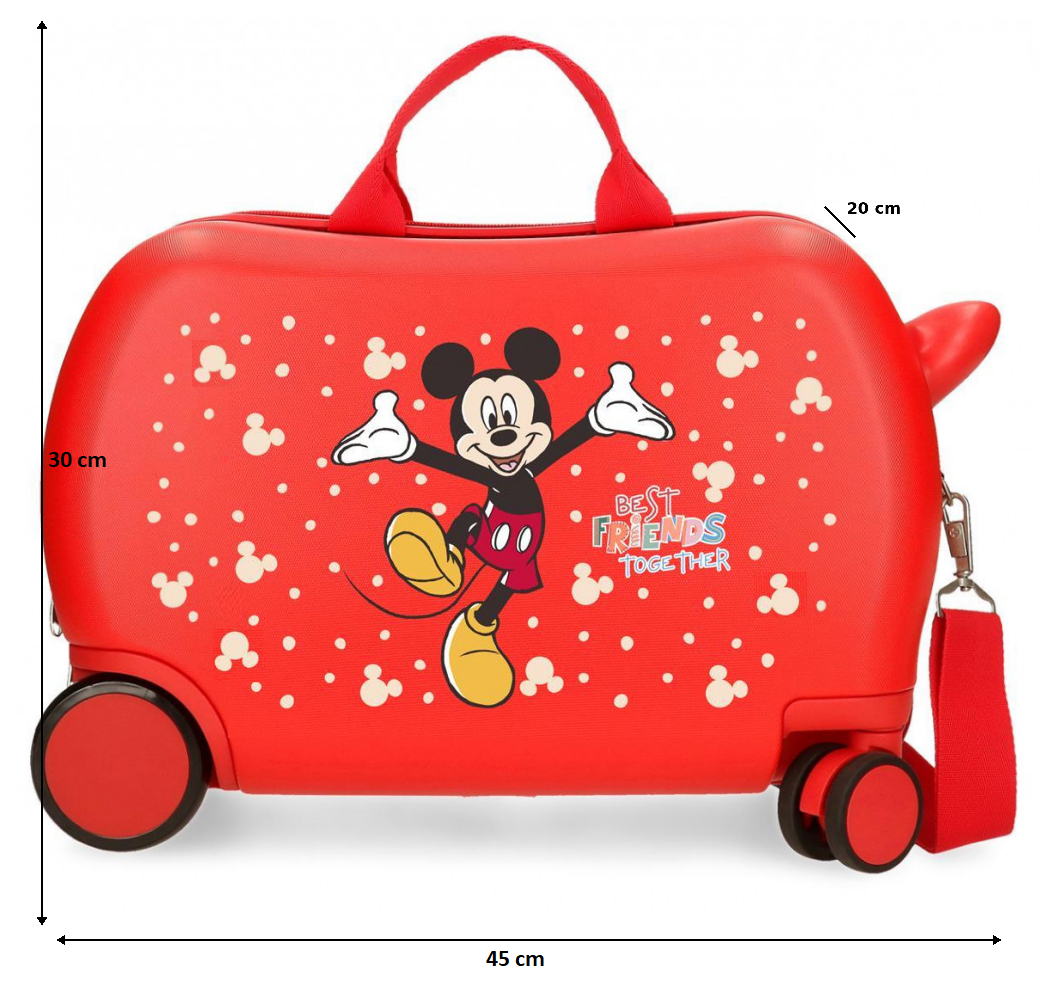 Trolley da Viaggio Cavalcabile Topolino DISNEY Valigia in ABS per Bambini 45 CM - 2971021