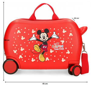 Trolley da Viaggio Cavalcabile Topolino DISNEY Valigia in ABS per Bambini 45 CM - 2971021